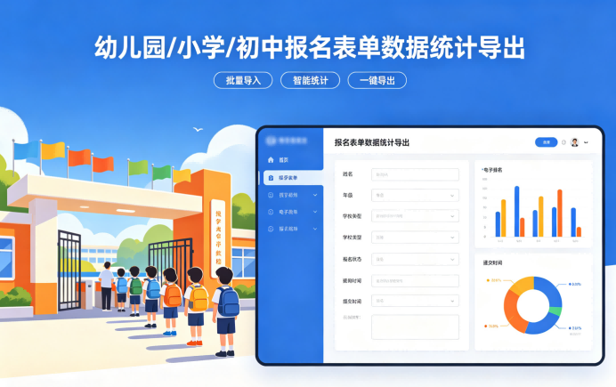 如何实现幼儿园/小学/初中报名表单数据统计导出?
